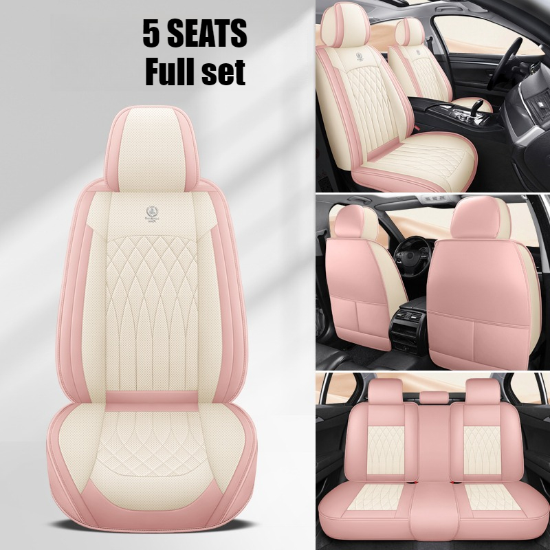Leather Car Seat Covers Full Set Universal - Set completo di coprisedili universali per