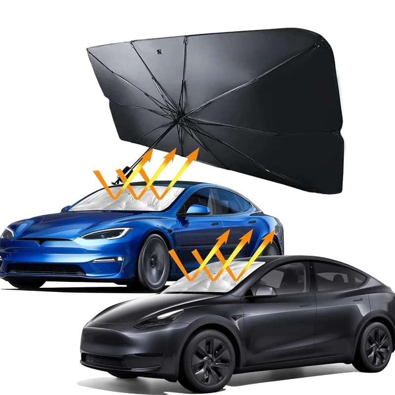 Car Sunshade Windshield Umbrella Foldable - Parasole Pieghevole per Parabrezza Auto, Protezione