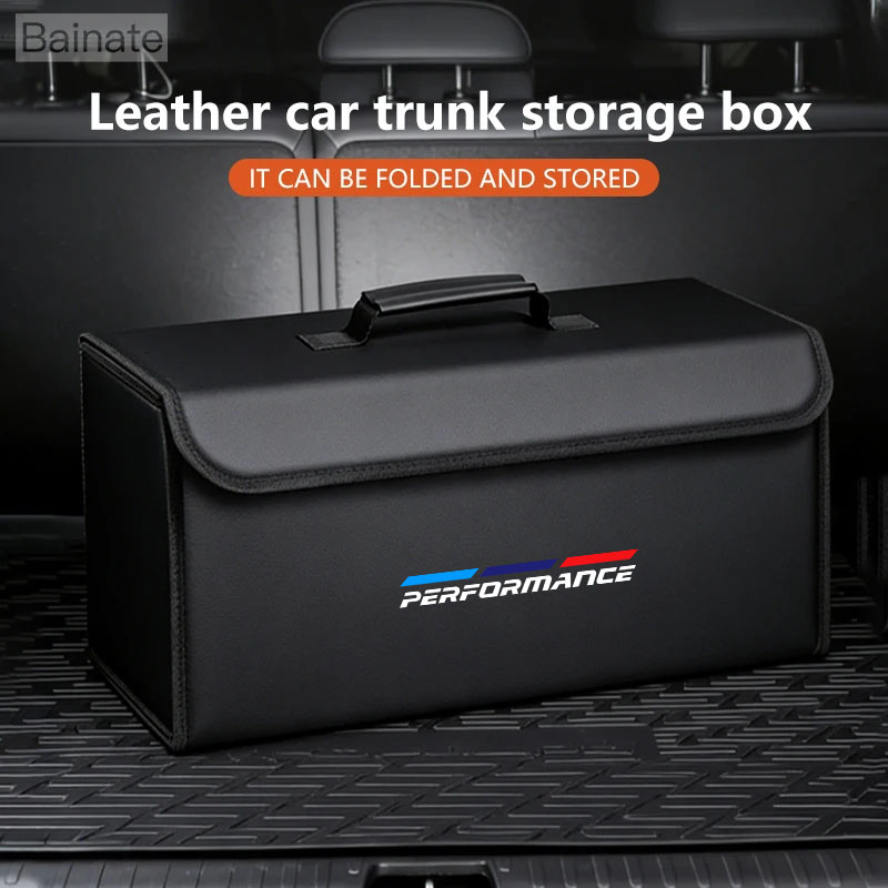 Car Trunk Organizer Foldable Storage Box - Organizer per Bagagliaio in Pelle Pieghevole