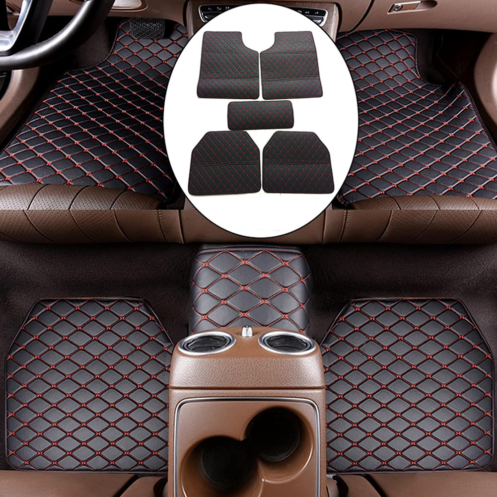Car Floor Mats Universal Waterproof Leather - 5 pz/set tappetini auto in pelle