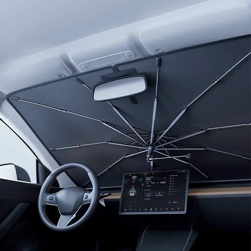 Car Sunshade Windshield Umbrella Foldable - Parasole Pieghevole per Parabrezza Auto, Protezione