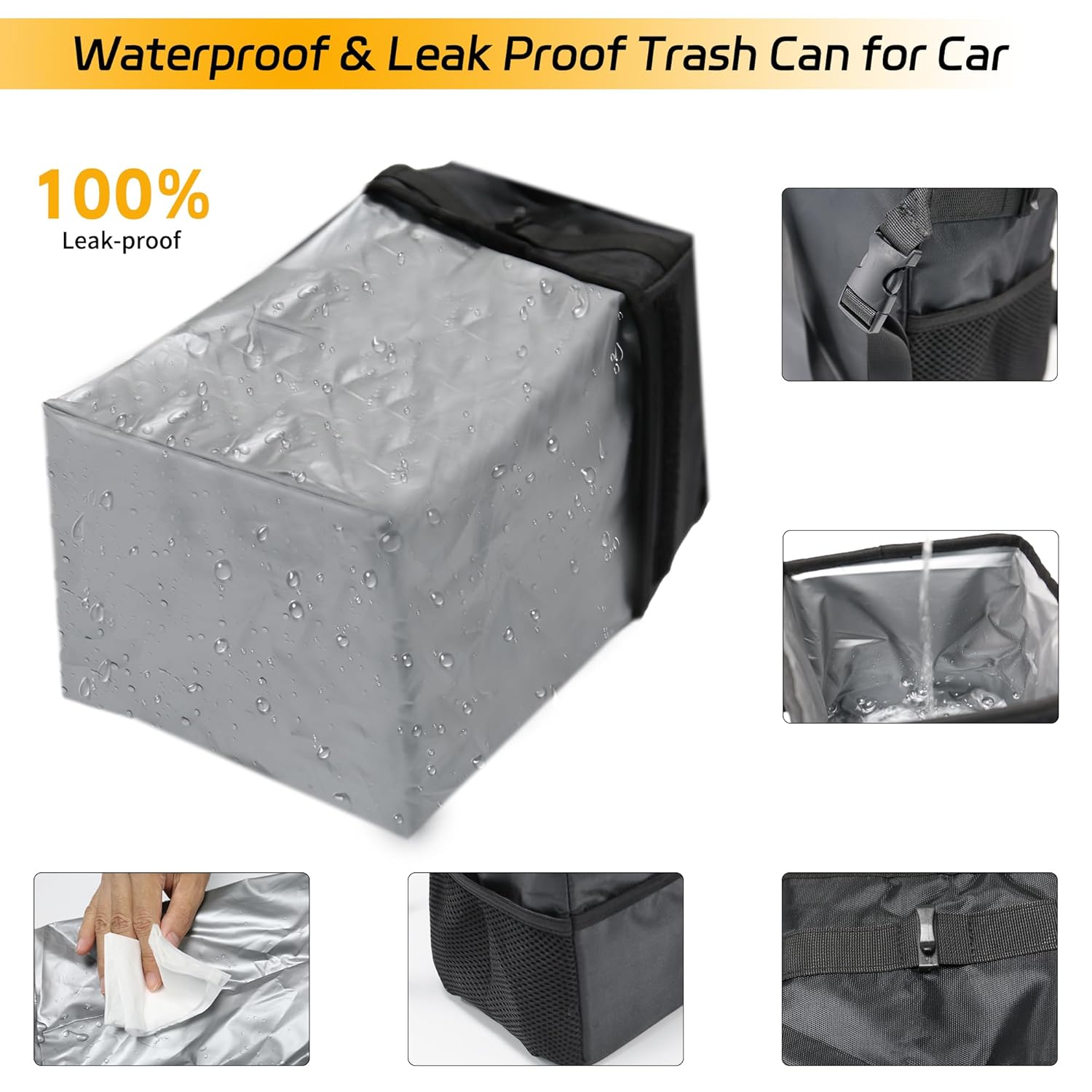 Pattumiera per auto 3 in 1 con - Waterproof Car Trash Can With Lid recensione e prezzo
