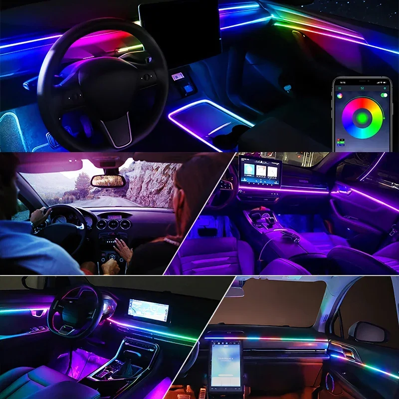 Luce ambientale a LED per inte - Led Ambient Interior Car Lights App Control recensione e prezzo