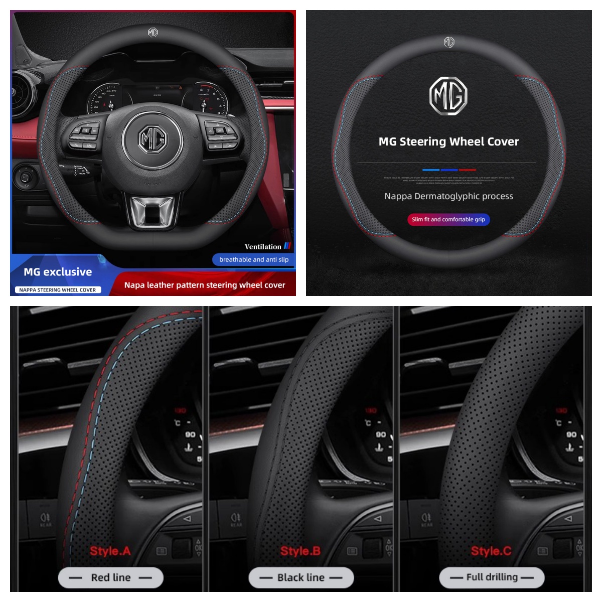 1 Pezzo Coprivolante in Pelle  - Car Steering Wheel Cover Anti Slip Breathable recensione e prezzo